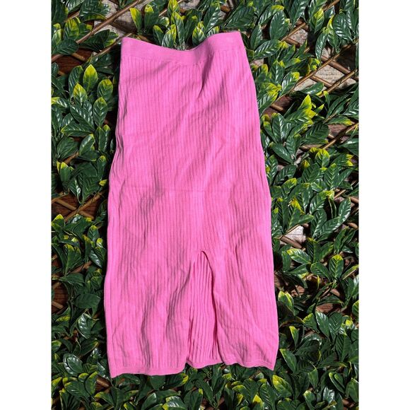Free People Pink Ribbed Midi Skirt - Picture 5 of 8